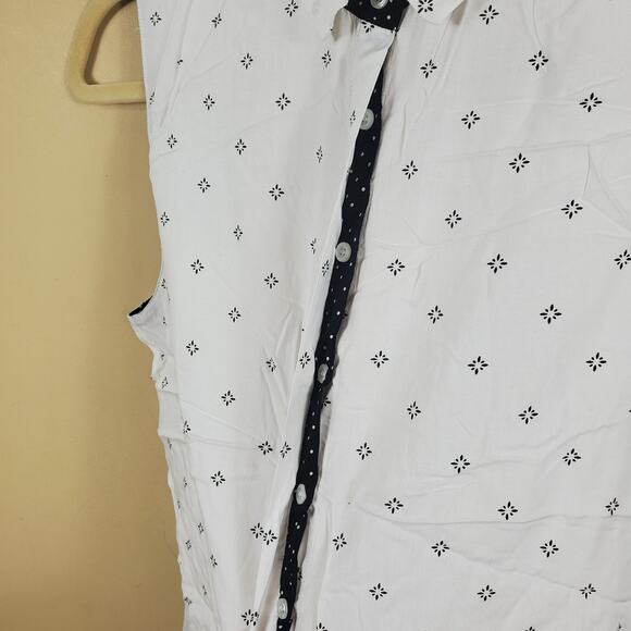 Paradigma Star Print Sleeveless Button-Up Shirt Size XS - Picture 6 of 11